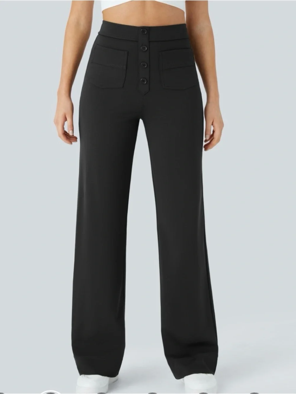 Day Stretch High Waisted Straight Leg casual pants Size L 32 in inseam NWT - Picture 1 of 9
